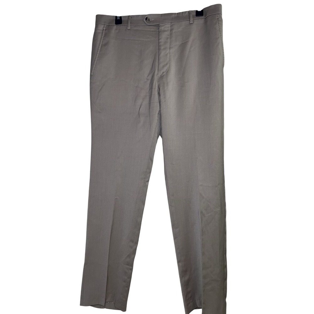 Awareness Kenneth Cole Khaki Wool Dress Pants Flat Front Men's Size 34x30
